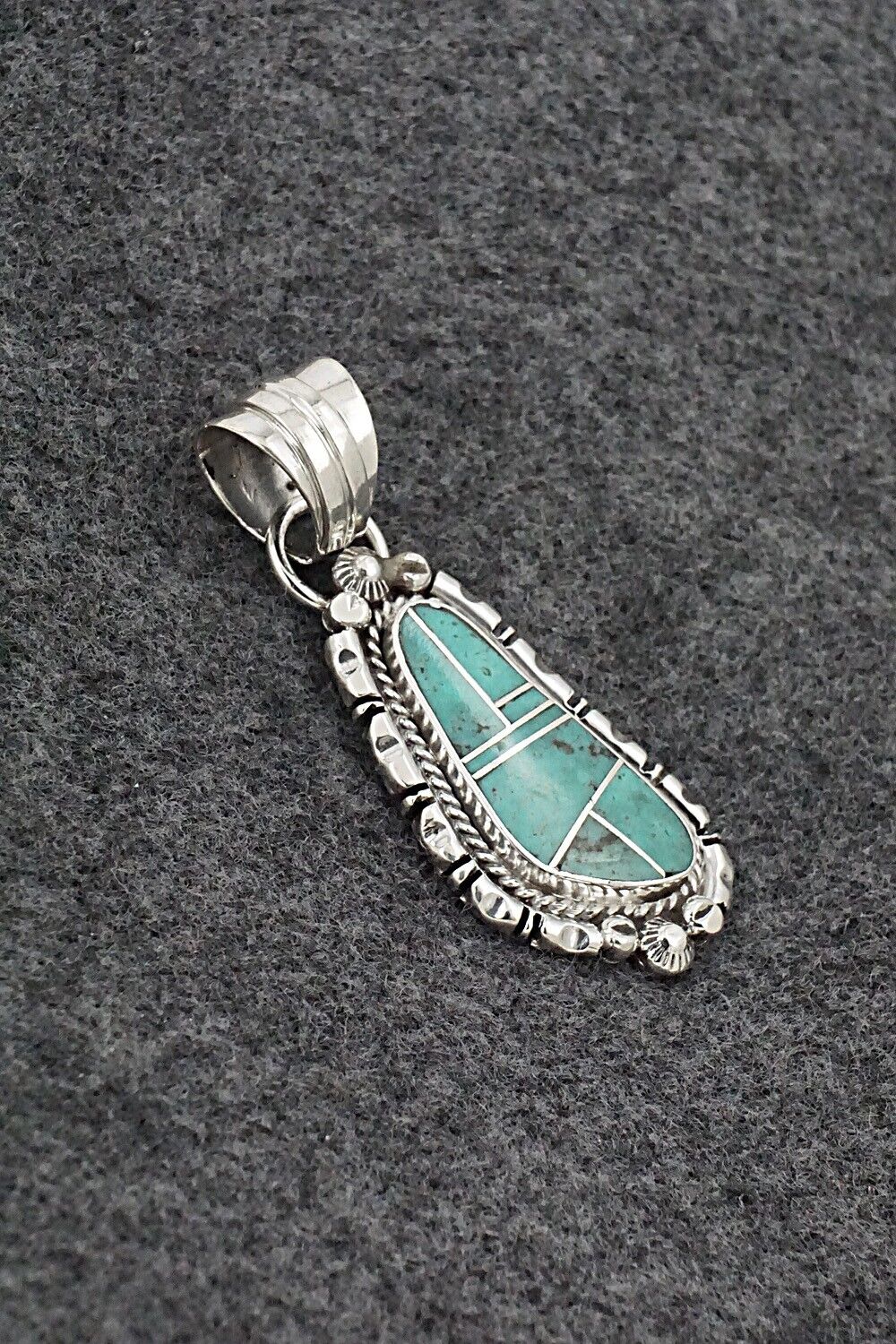 Turquoise & Sterling Silver Pendant - James Manygoats