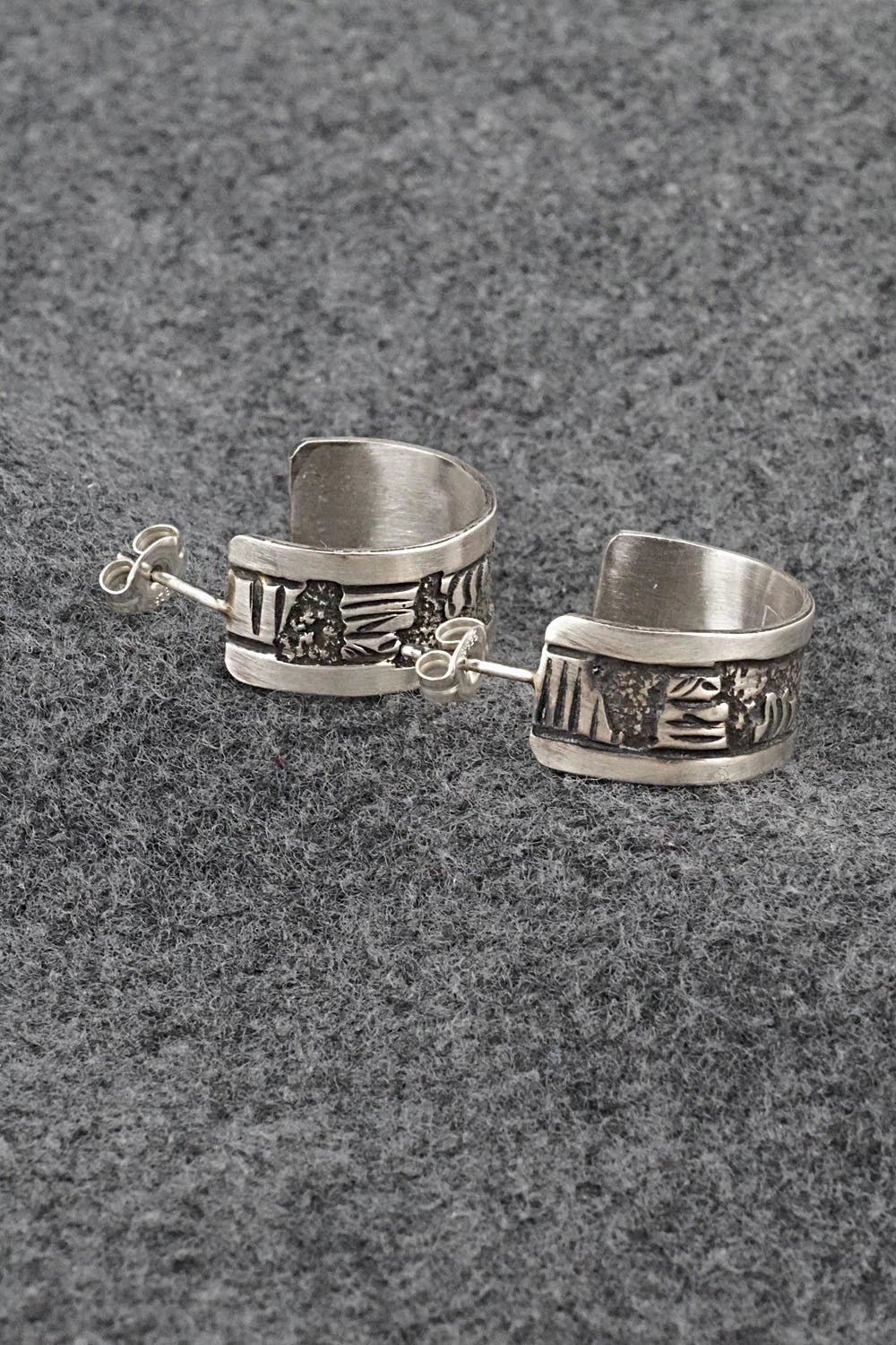 Sterling Silver Hoop Earrings - Elaine Becenti