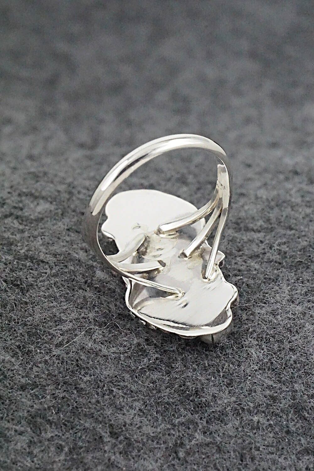 Coral & Sterling Silver Ring - Alice Rose Saunders - Size 8.25