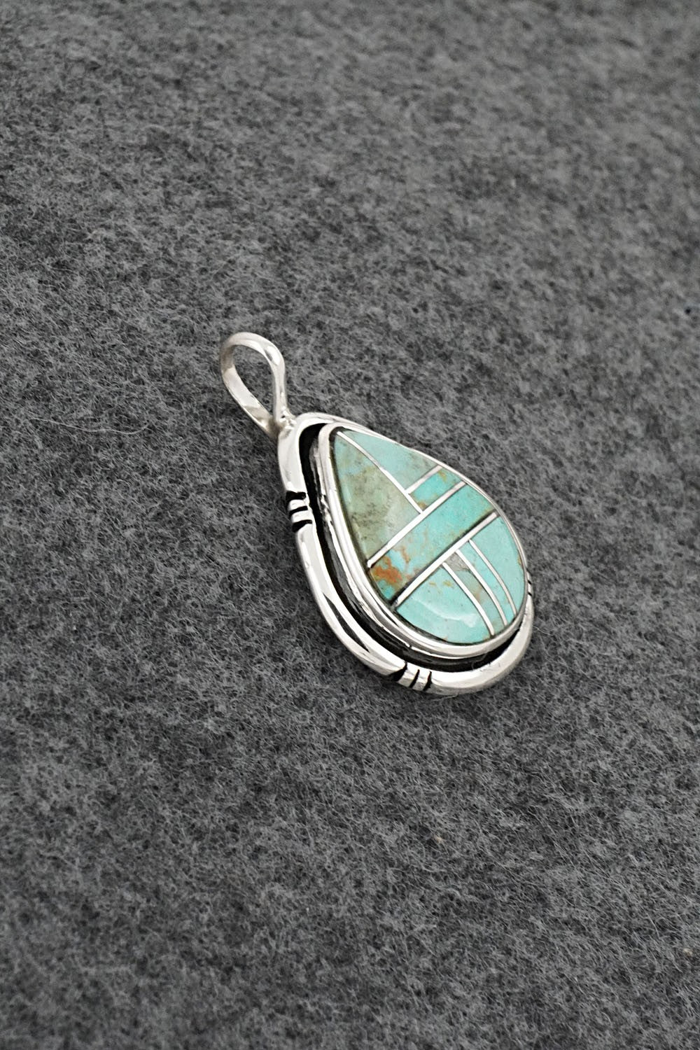 Turquoise & Sterling Silver Pendant - Joseph Martinez