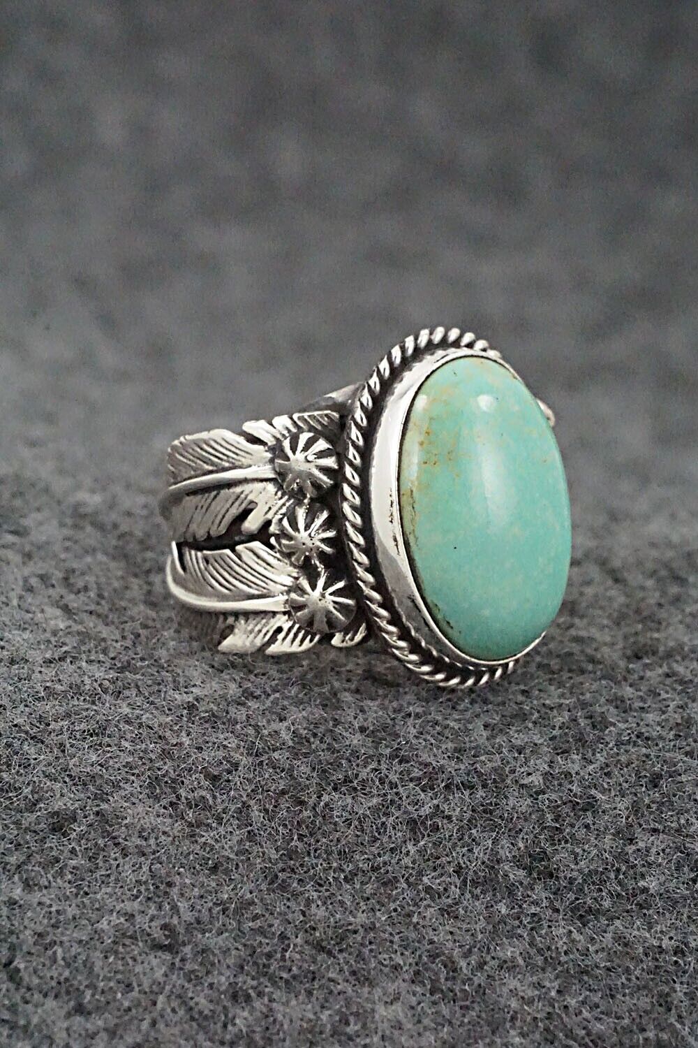 Turquoise & Sterling Silver Ring - Bobby Platero - Size 6.75