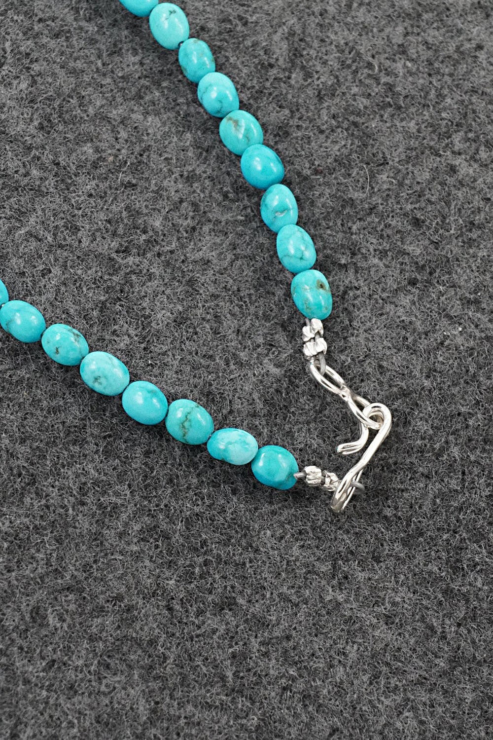 Turquoise & Sterling Silver Necklace 16" - Helen Tsosie