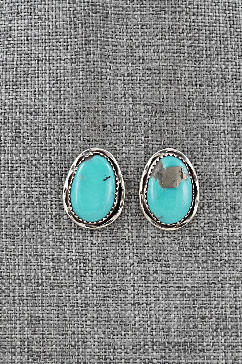Turquoise & Sterling Silver Earrings - Ernest Hawthorne