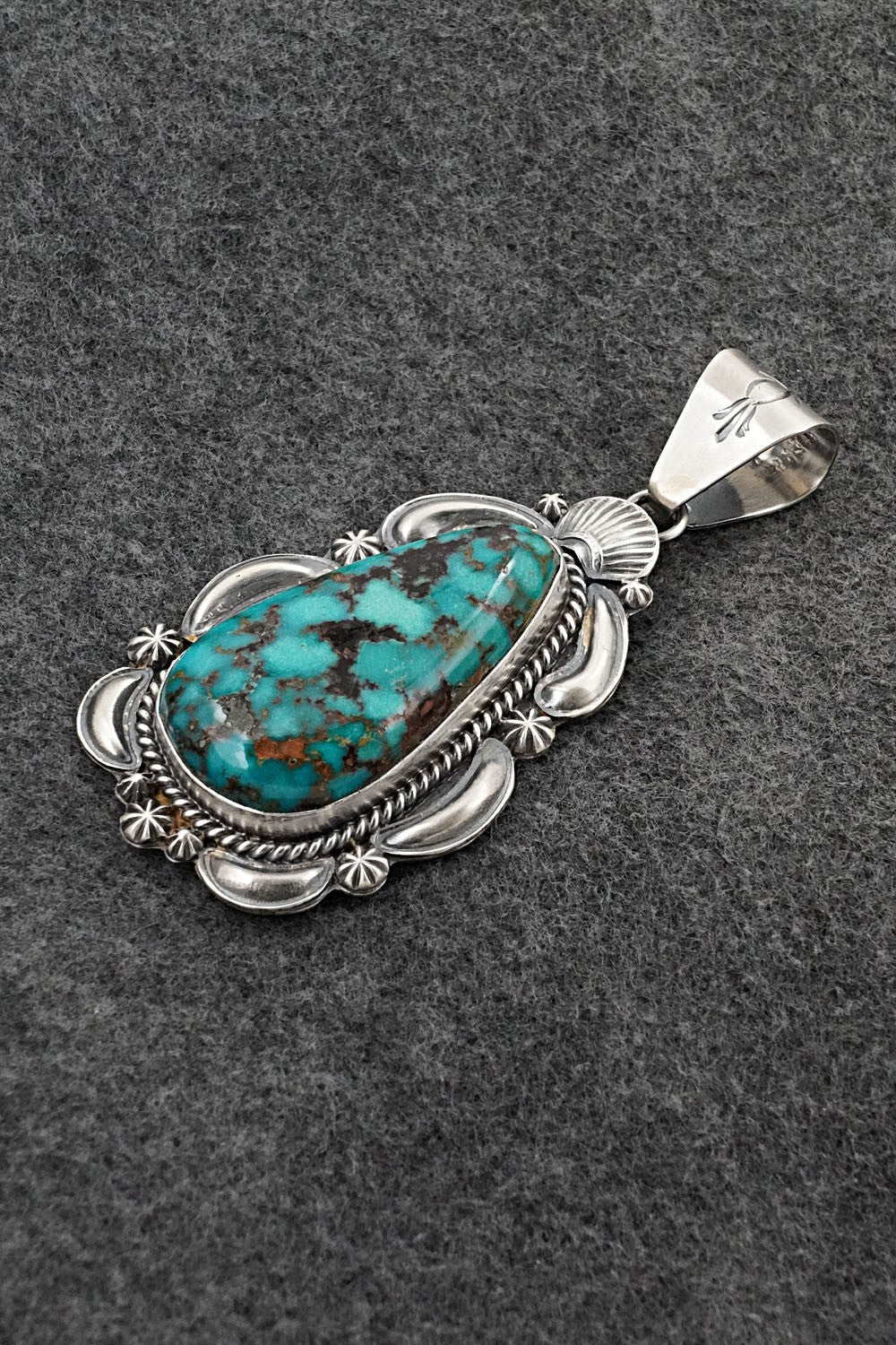 Turquoise & Sterling Silver Pendant - Raymond Delgarito