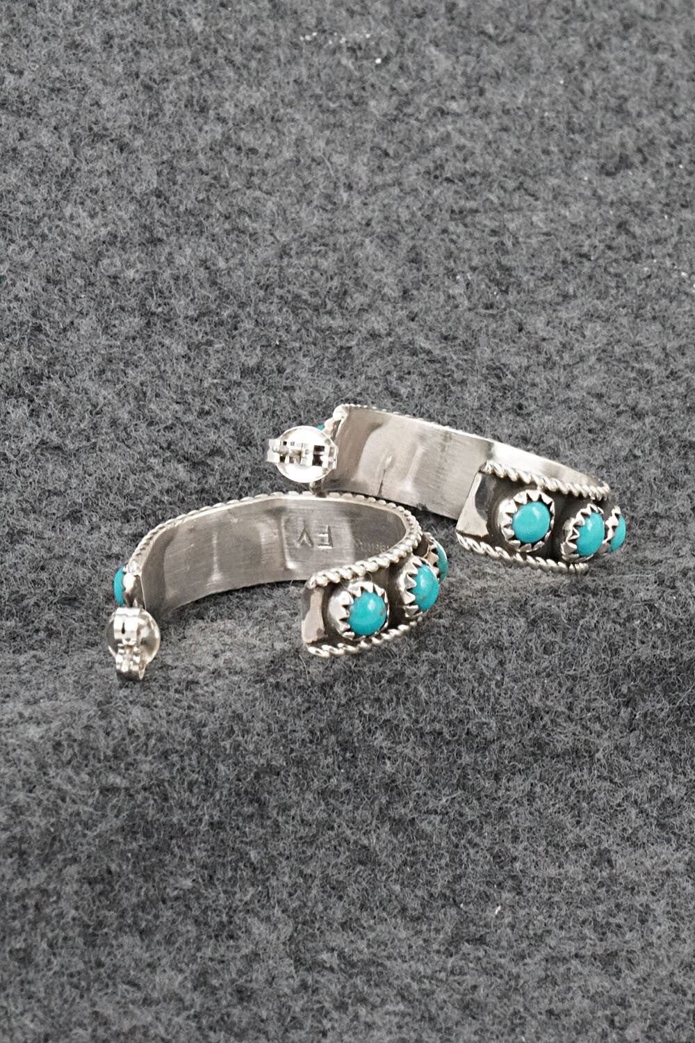 Turquoise & Sterling Silver Earrings - Falencia Yazzie