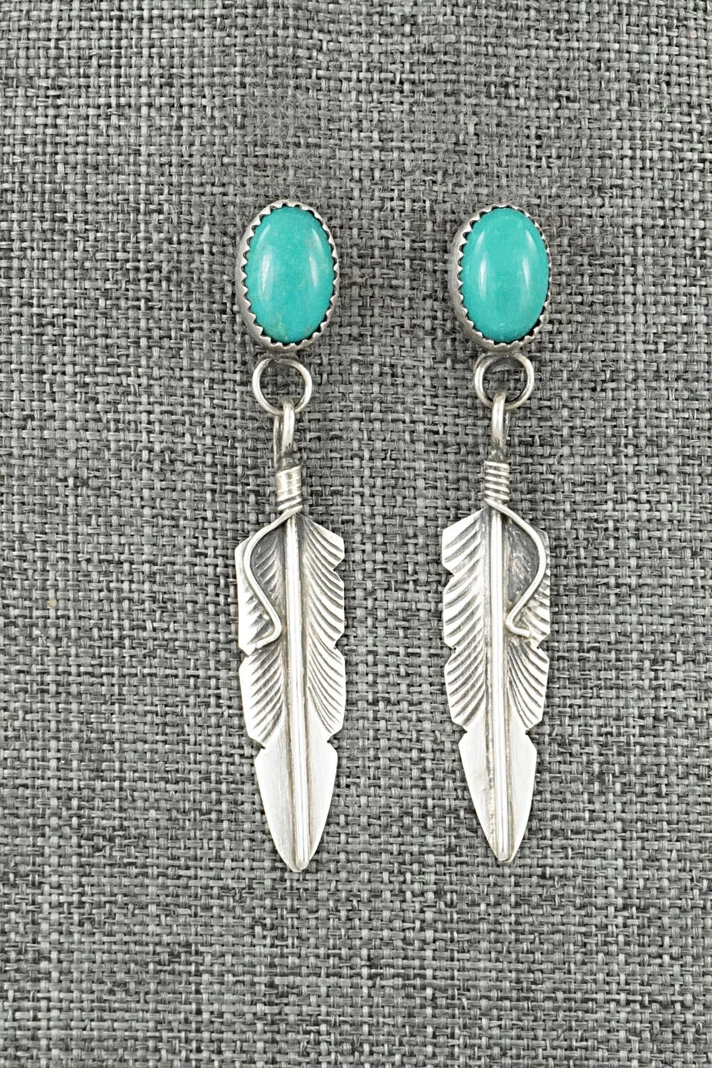 Turquoise & Sterling Silver Earrings - Chris Charley