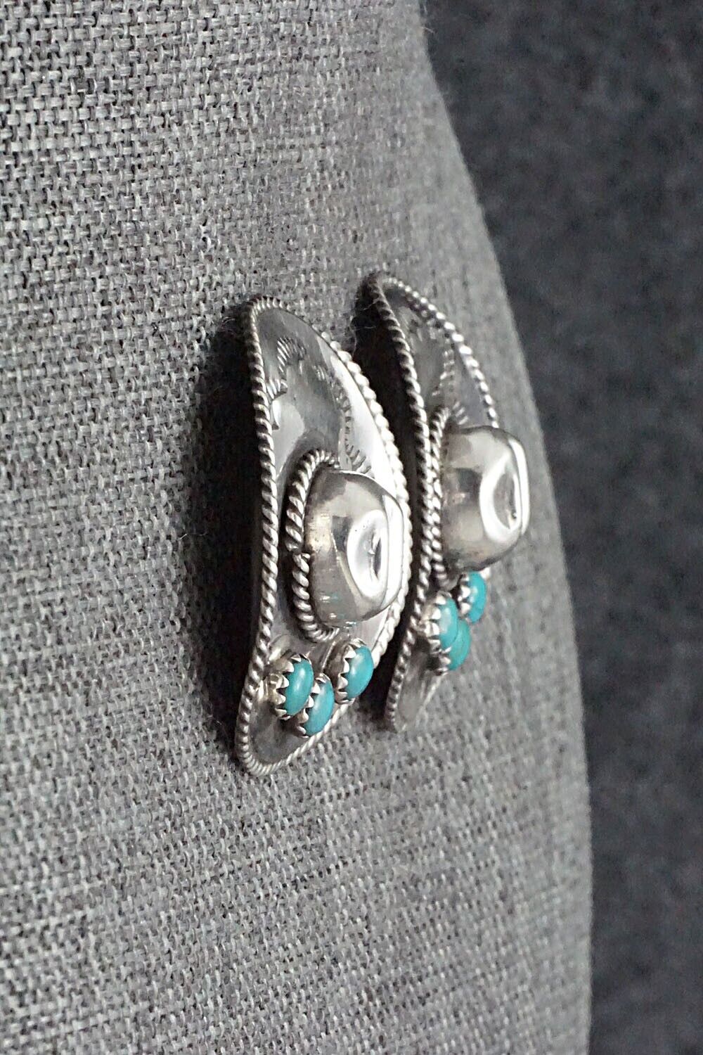 Turquoise & Sterling Silver Earrings - Bobby Platero