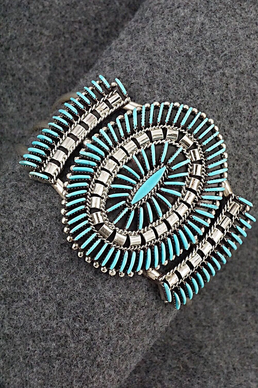 Turquoise & Sterling Silver Bracelet - Edmund Cooeyate