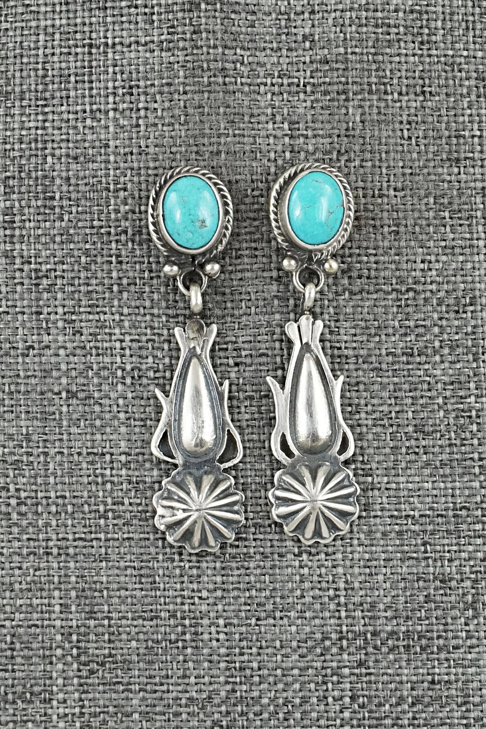 Turquoise & Sterling Silver Earrings - Verley Betone