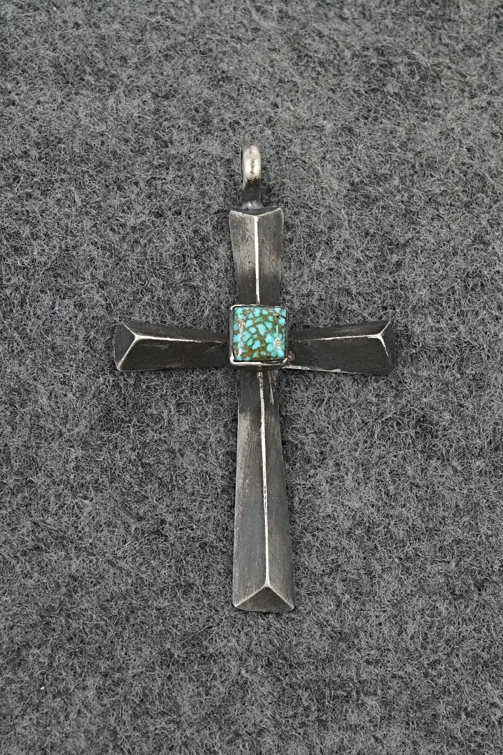 Turquoise & Sterling Silver Pendant - Raymond Bitsoi