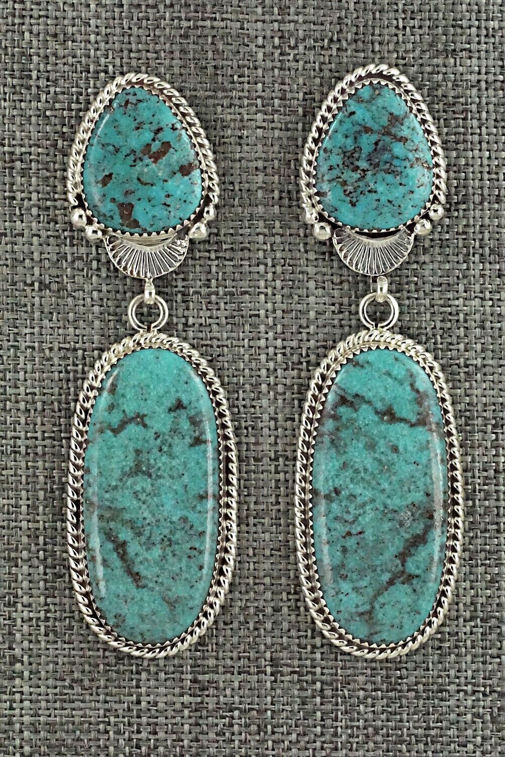 Turquoise and Sterling Silver Earrings - Anthony Brown