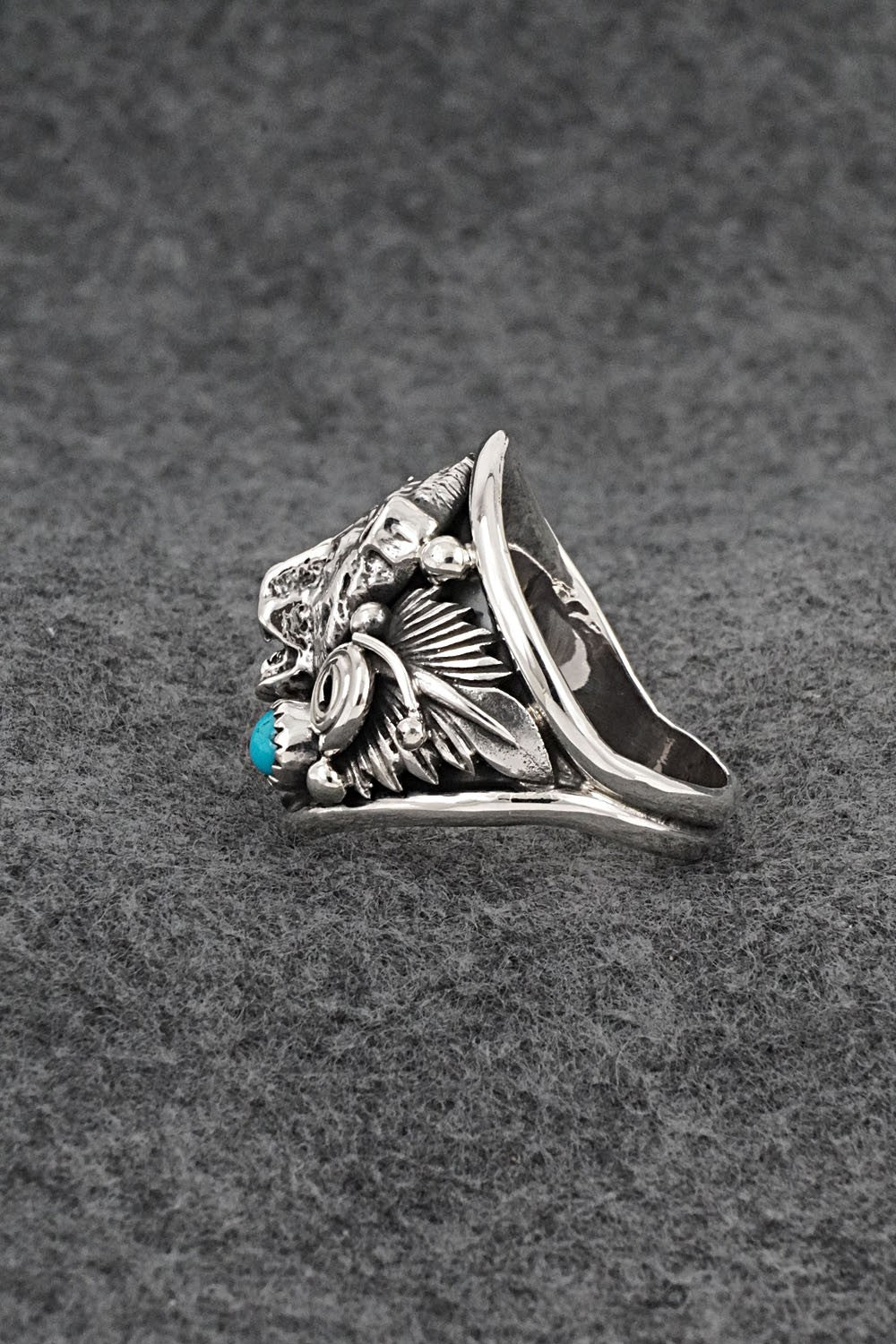 Turquoise & Sterling Silver Ring - Jeanette Saunders - Size 12