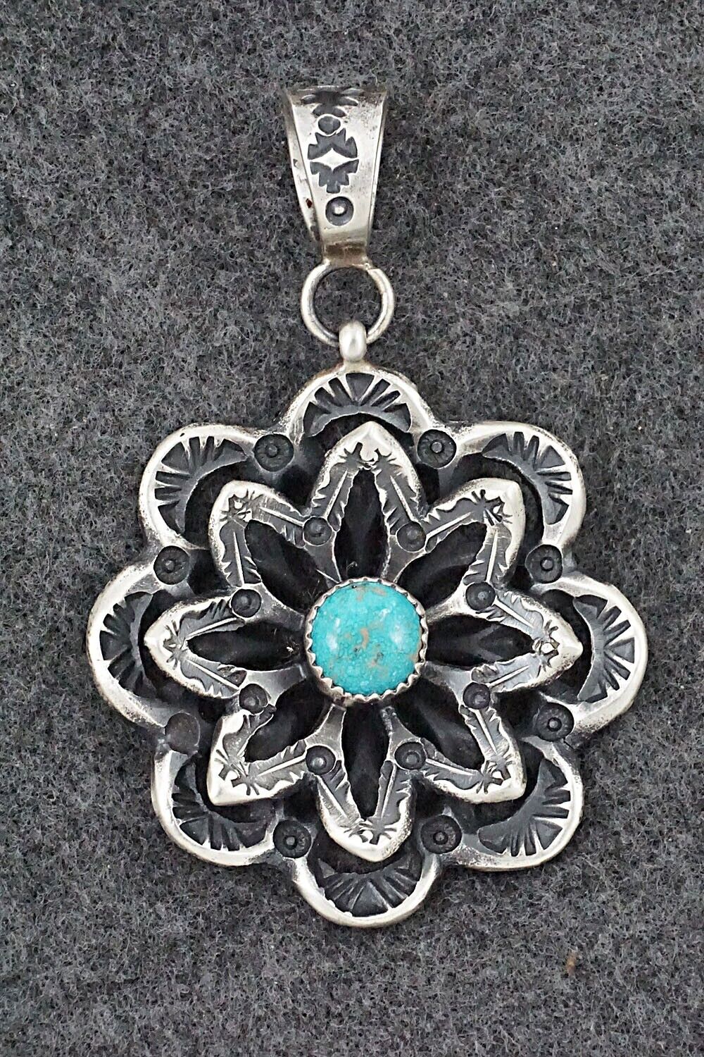 Turquoise & Sterling Silver Pendant - Kevin Billah