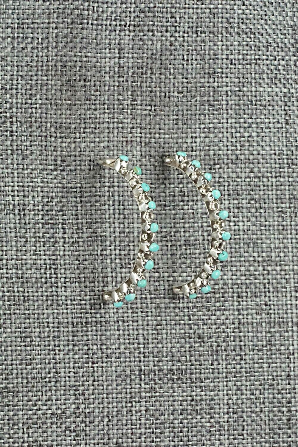 Turquoise & Sterling Silver Earrings - Simpso Tsipa