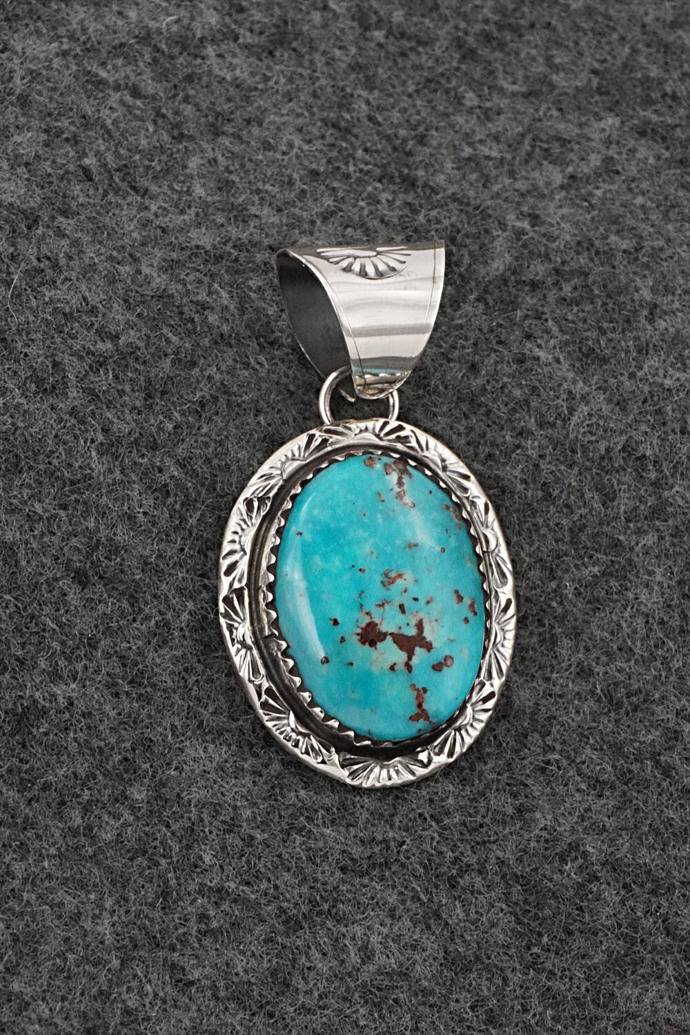 Turquoise & Sterling Silver Pendant - Ernest Hawthorne