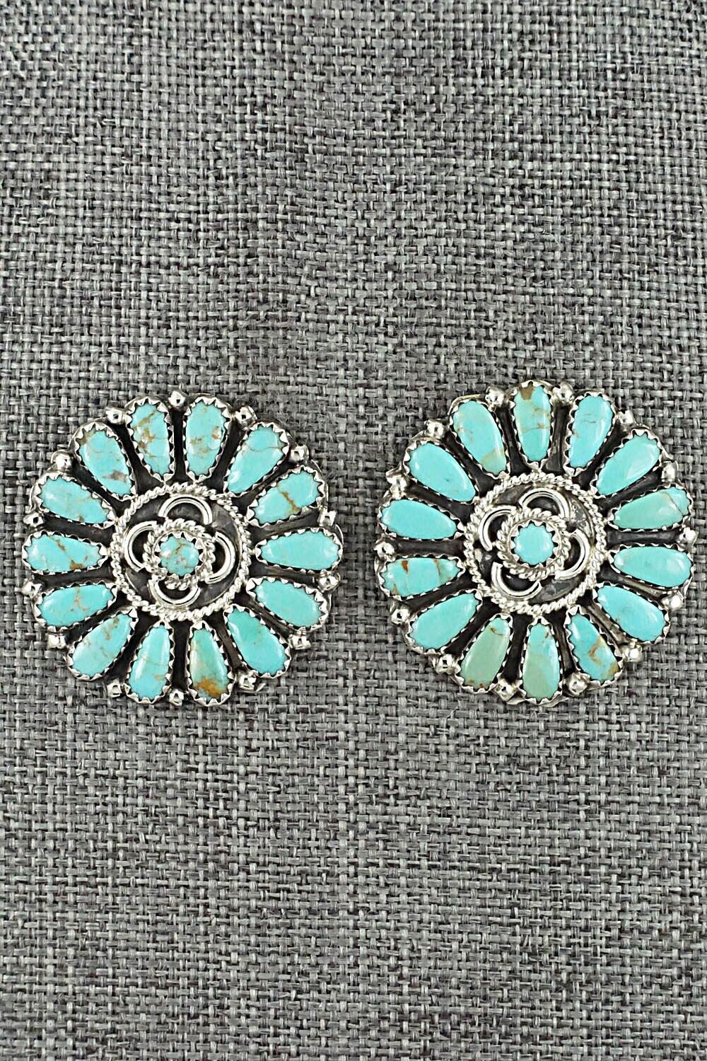 Turquoise and Sterling Silver Earrings - Zeita Begay
