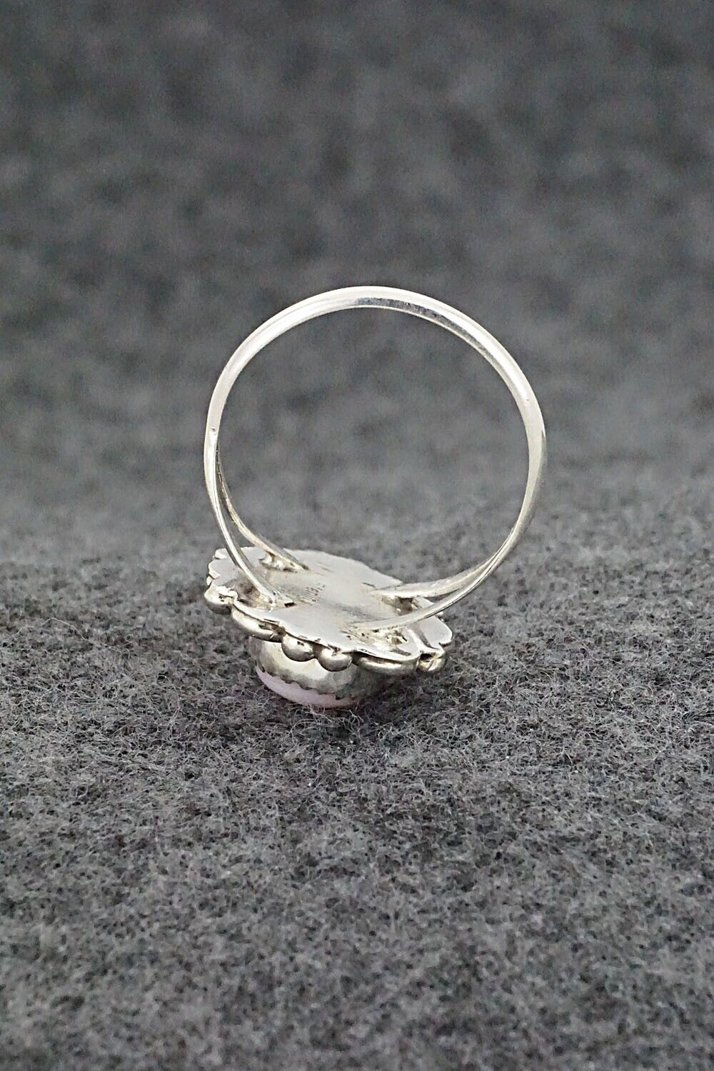 Pink Conch Shell & Sterling Silver Ring - Freda Martinez - Size 8.75
