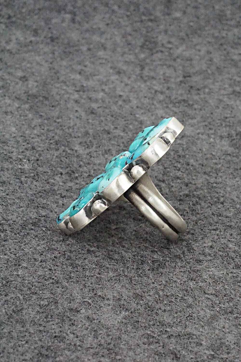 Turquoise & Sterling Silver Ring - Bobby Johnson - Size 8