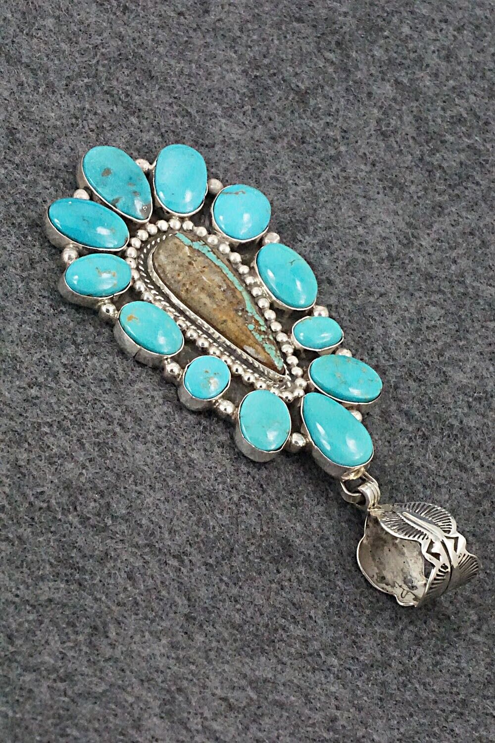 Turquoise and Sterling Silver Pendant - Vernon Johnson