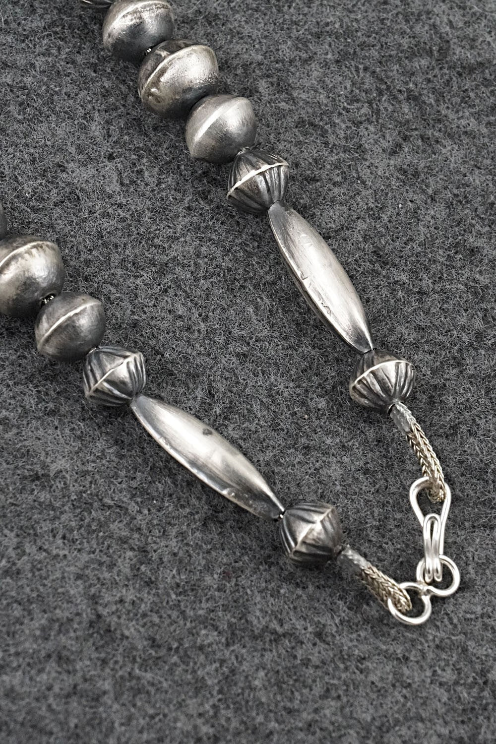 Sterling Silver Navajo Pearl Necklace 28" - Vintage