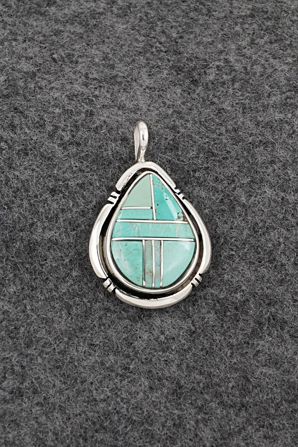 Turquoise & Sterling Silver Pendant - Joseph Martinez