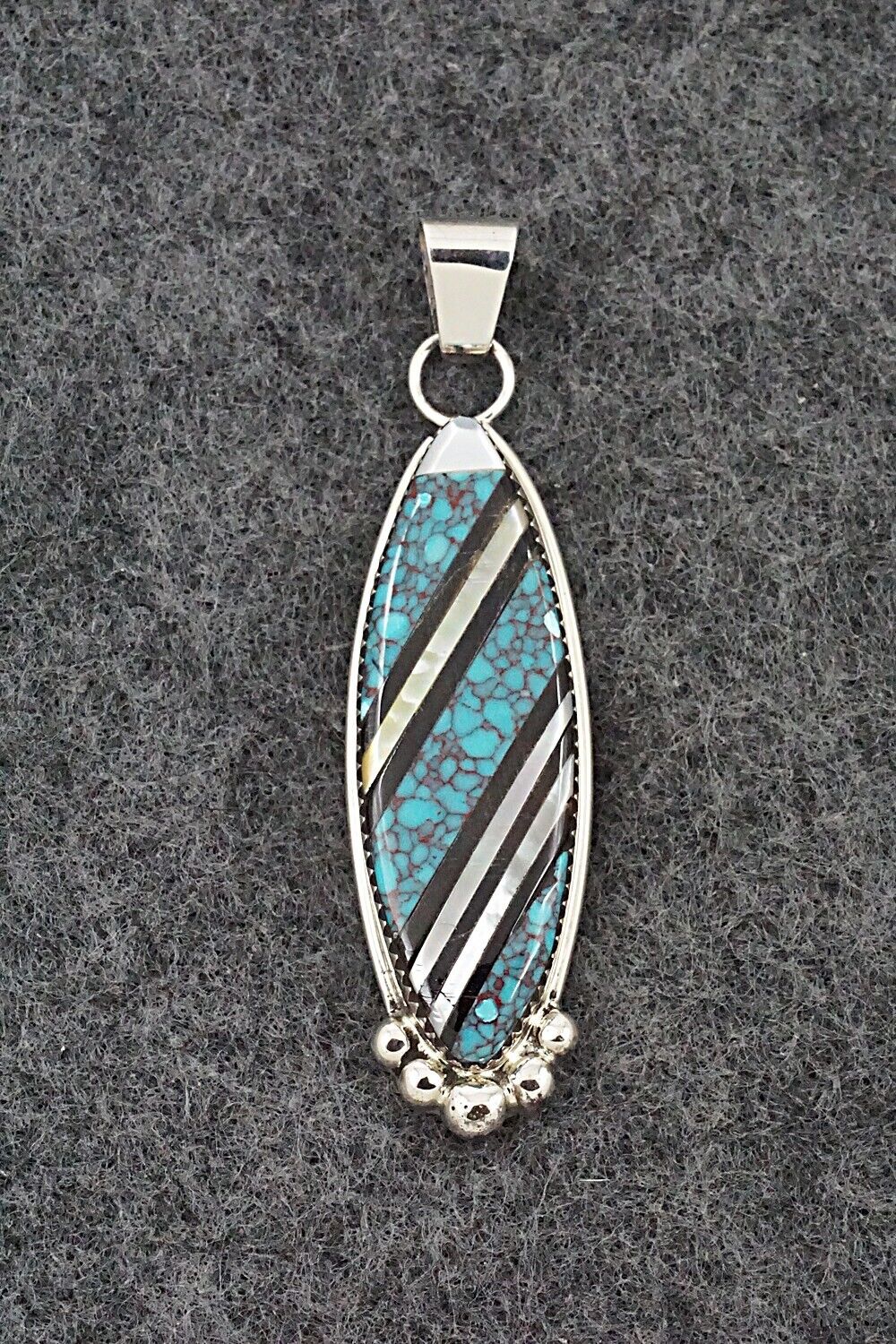 Multi-Stone & Sterling Silver Inlay Pendant - Wayne Haloo