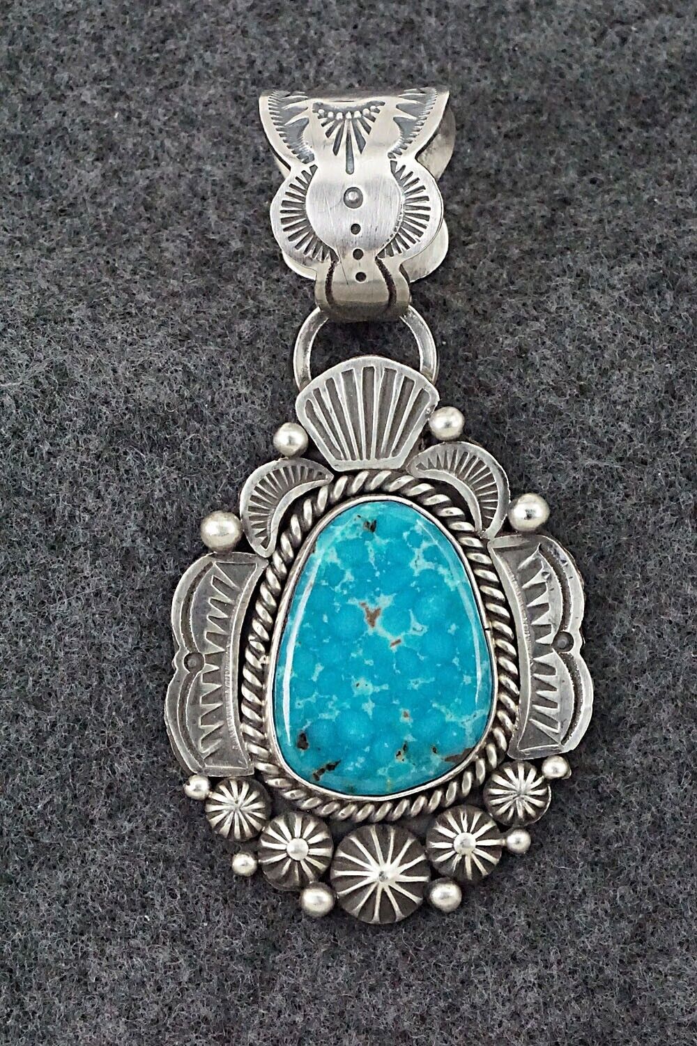 Turquoise & Sterling Silver Pendant - Rosita Calladitto
