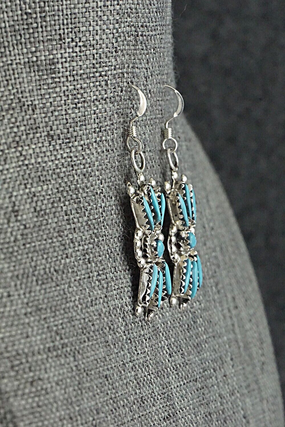 Turquoise & Sterling Silver Squash Blossom Set - Jack Etsate