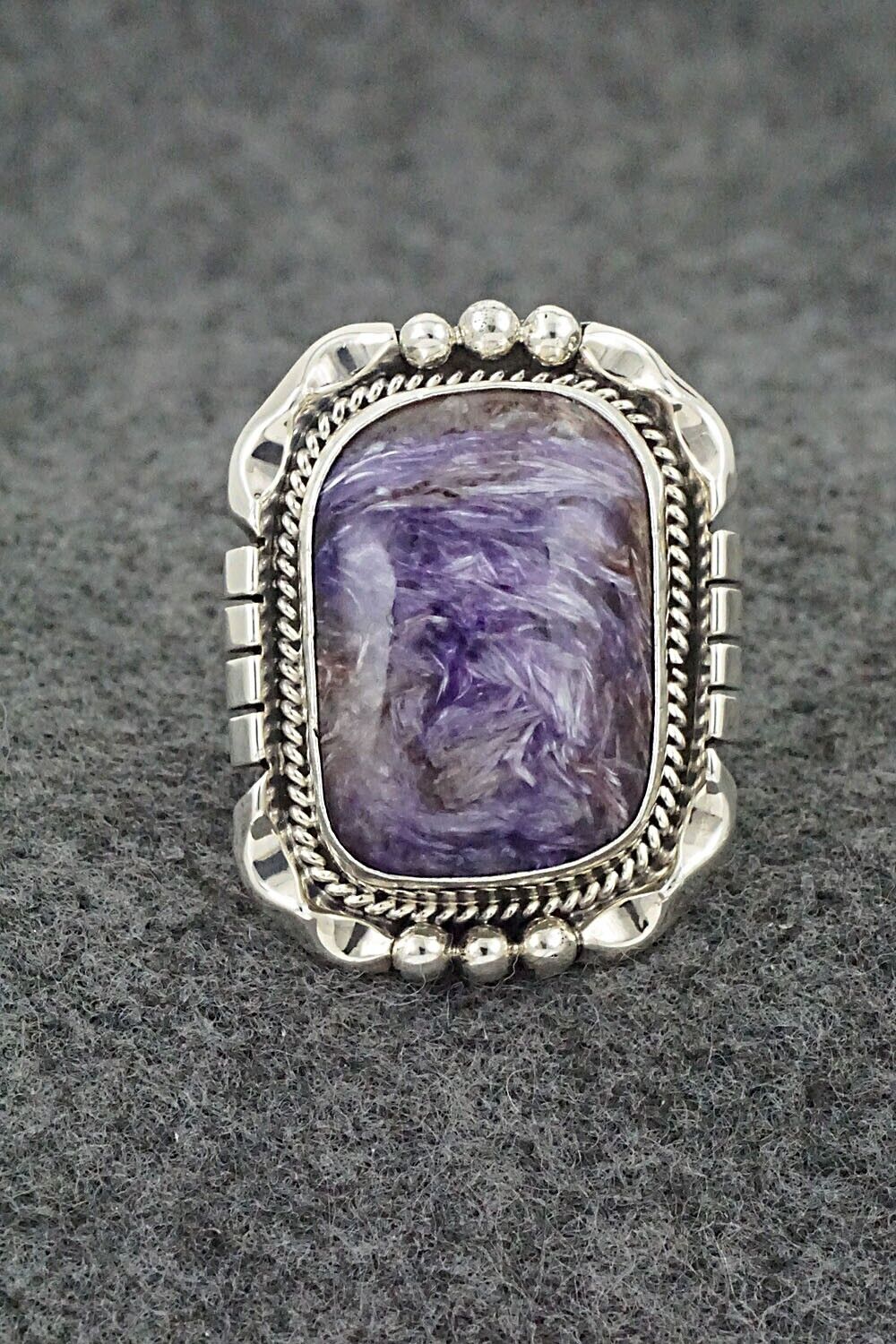 Charoite & Sterling Silver Ring - Samuel Yellowhair - Size 6.75