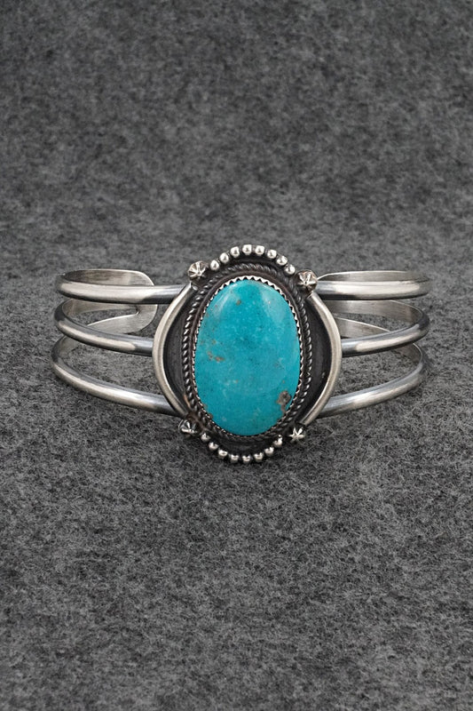 Turquoise & Sterling Silver Bracelet - Leslie Nez