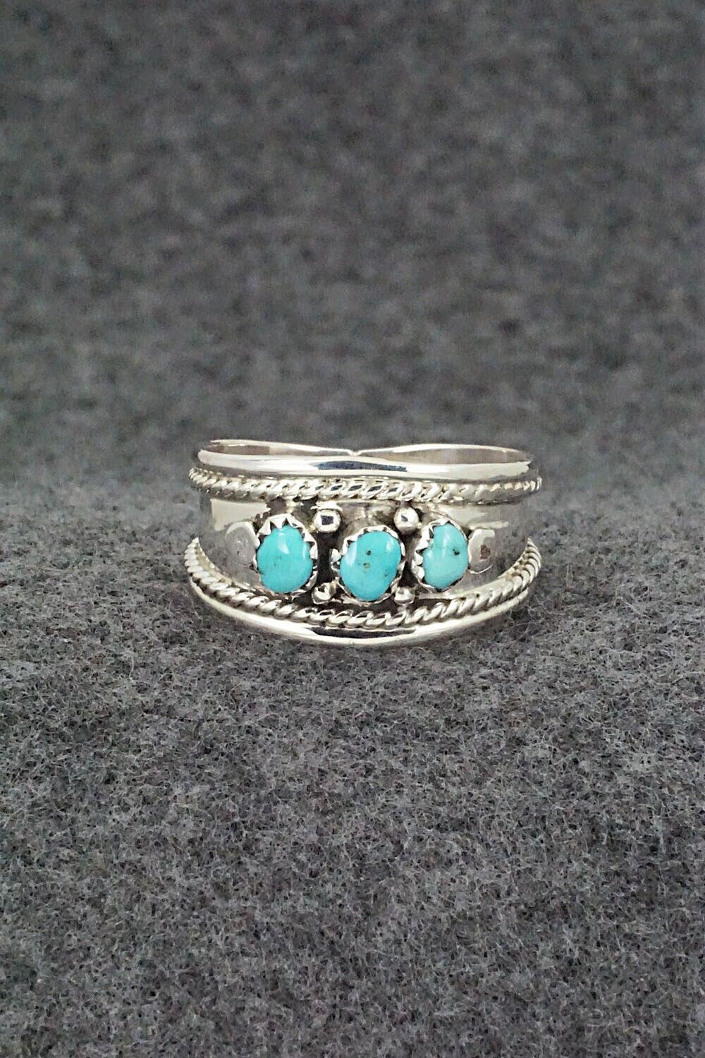 Turquoise & Sterling Silver Ring - Sondra Whitegoat - Size 11.5