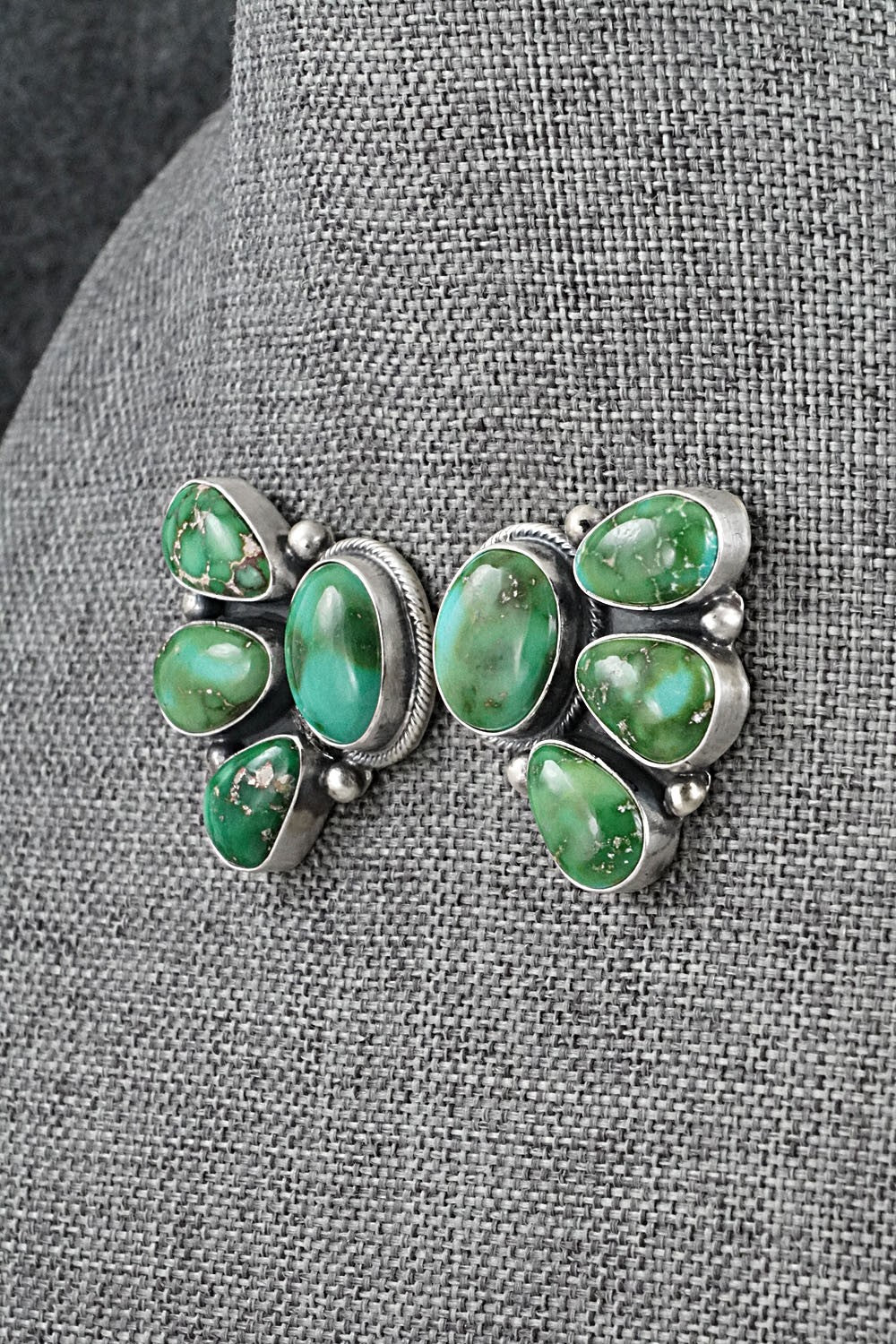 Turquoise & Sterling Silver Necklace and Earrings Set - Darrin Livingston