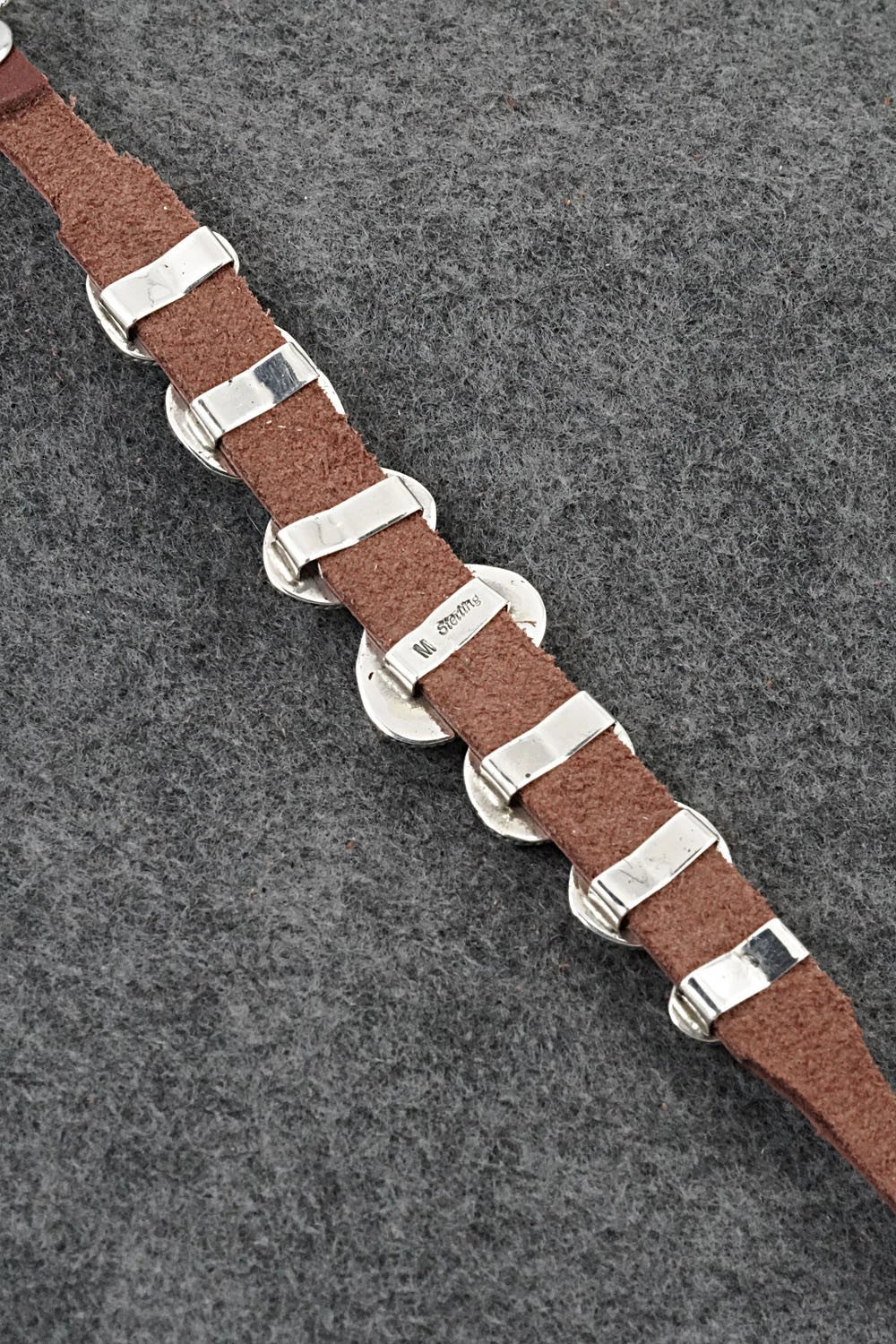 Turquoise, Sterling Silver & Leather Bracelet - Marlene Ramone