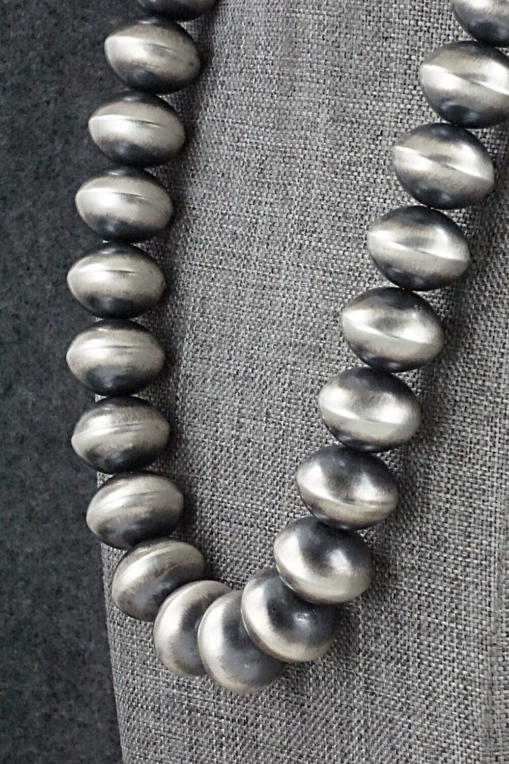 Sterling Silver Navajo Pearl Necklace 24" - Bryannen Halwood