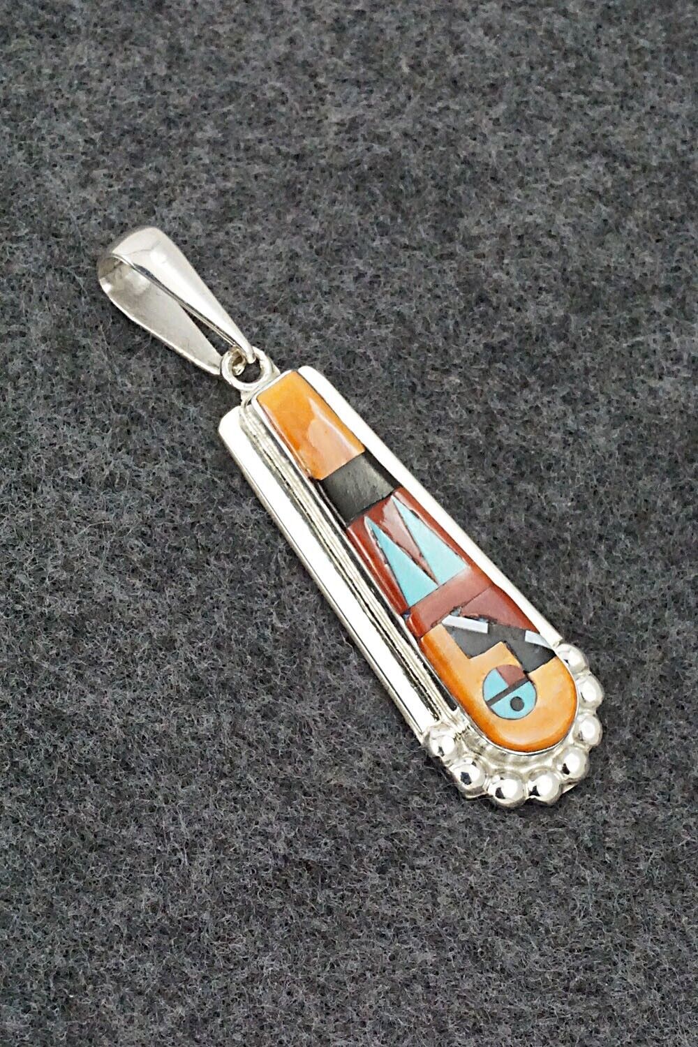Multi Stone & Sterling Silver Pendant - Patty Edaakie