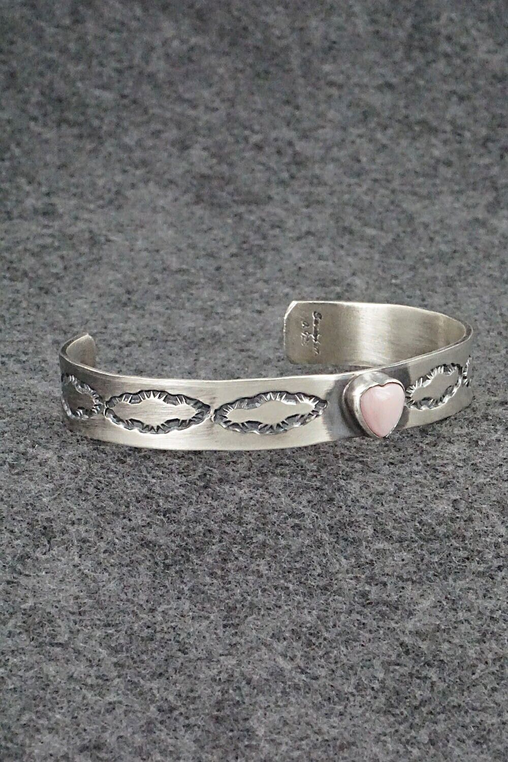 Pink Conch Shell & Sterling Silver Bracelet - Gary Sandoval