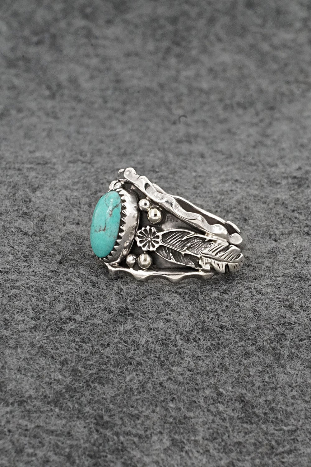 Turquoise & Sterling Silver Ring - Genevieve Francisco - Size 12