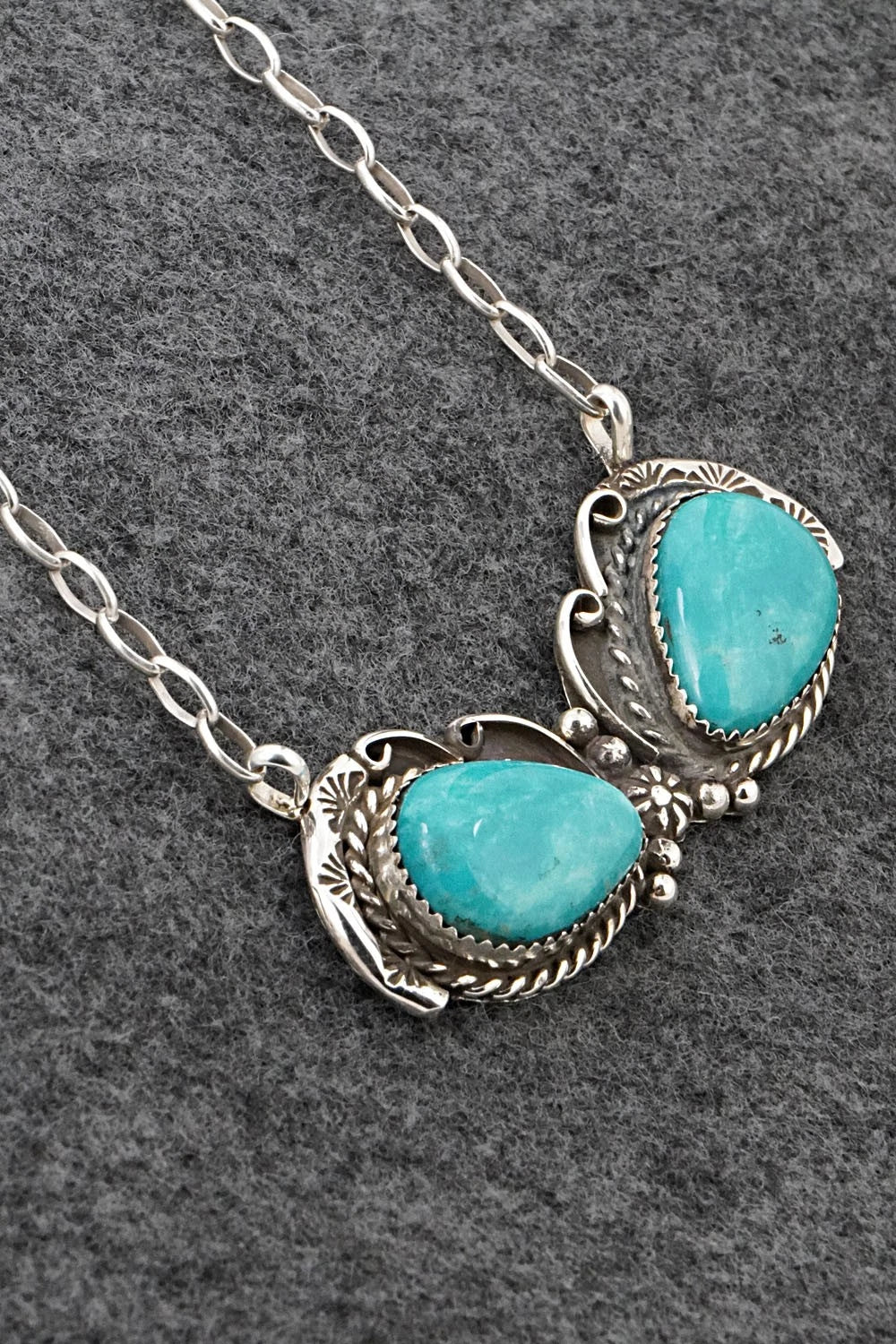 Turquoise & Sterling Silver Necklace - Phil Nez
