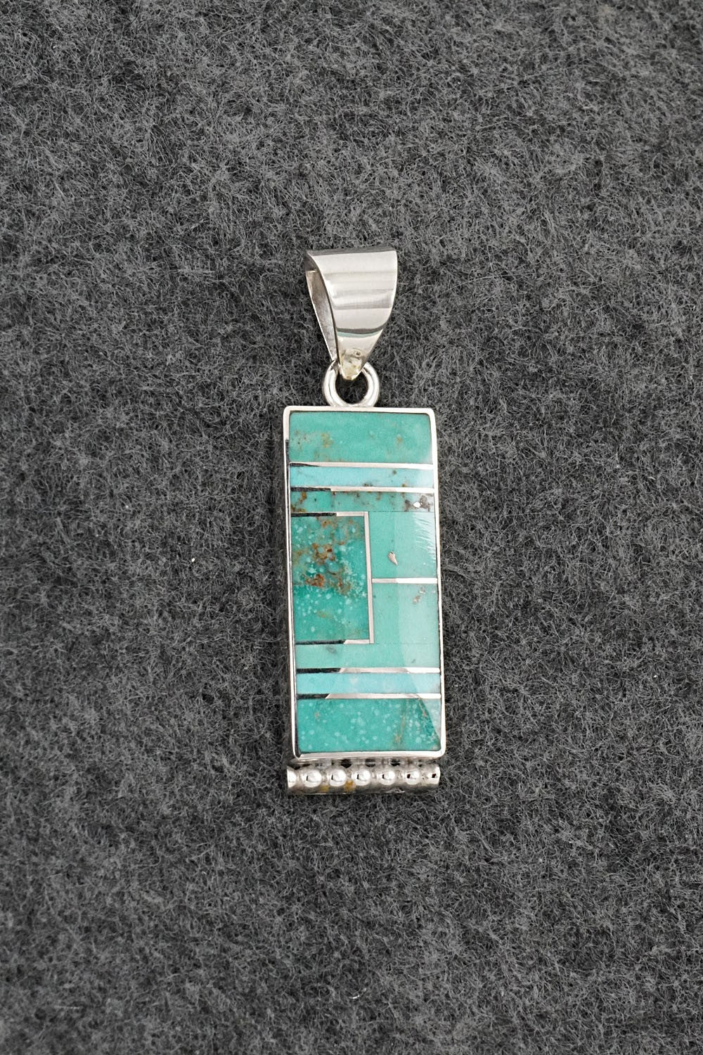 Turquoise & Sterling Silver Pendant - Curtis Manygoats