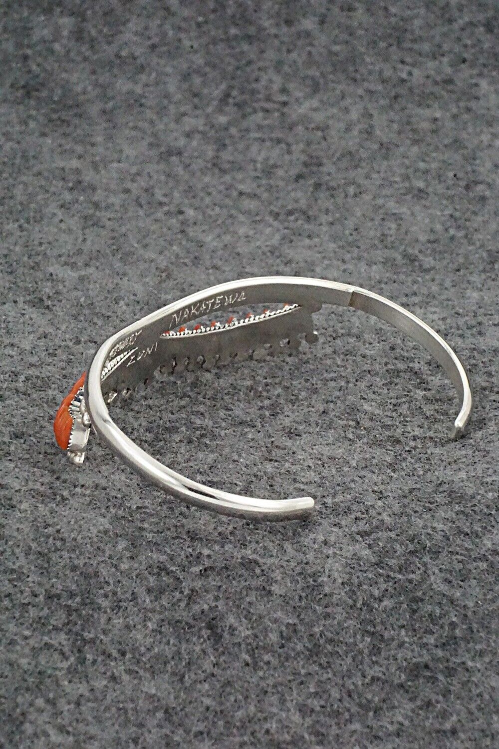Coral & Sterling Silver Bracelet - Stewart Nakatewa