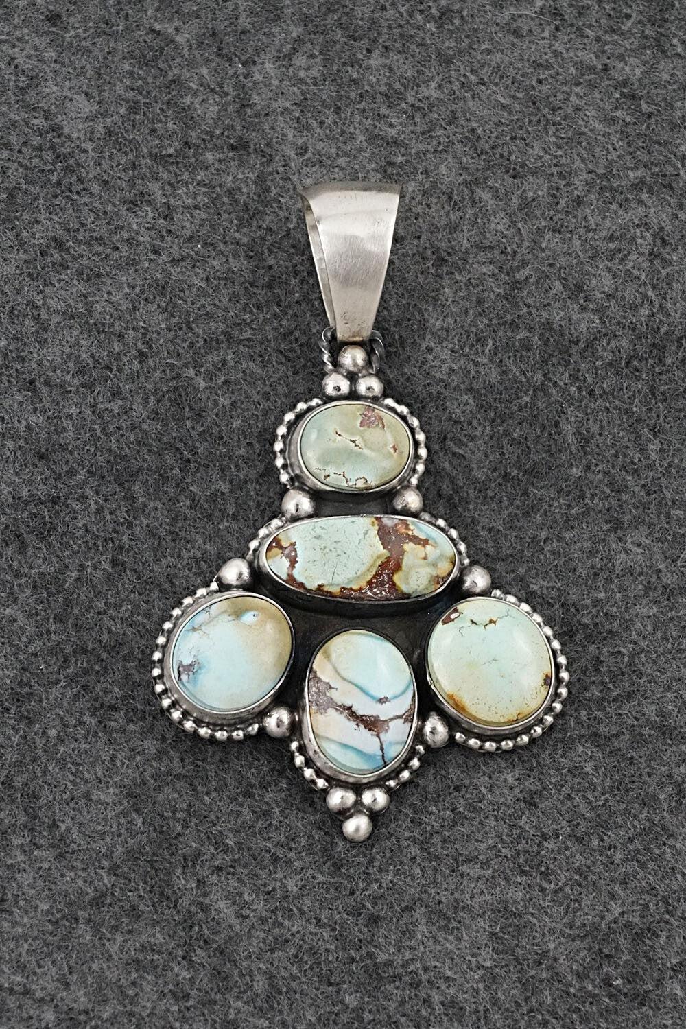 Turquoise & Sterling Silver Pendant, Ring & Earrings Set - Darrin Livingston