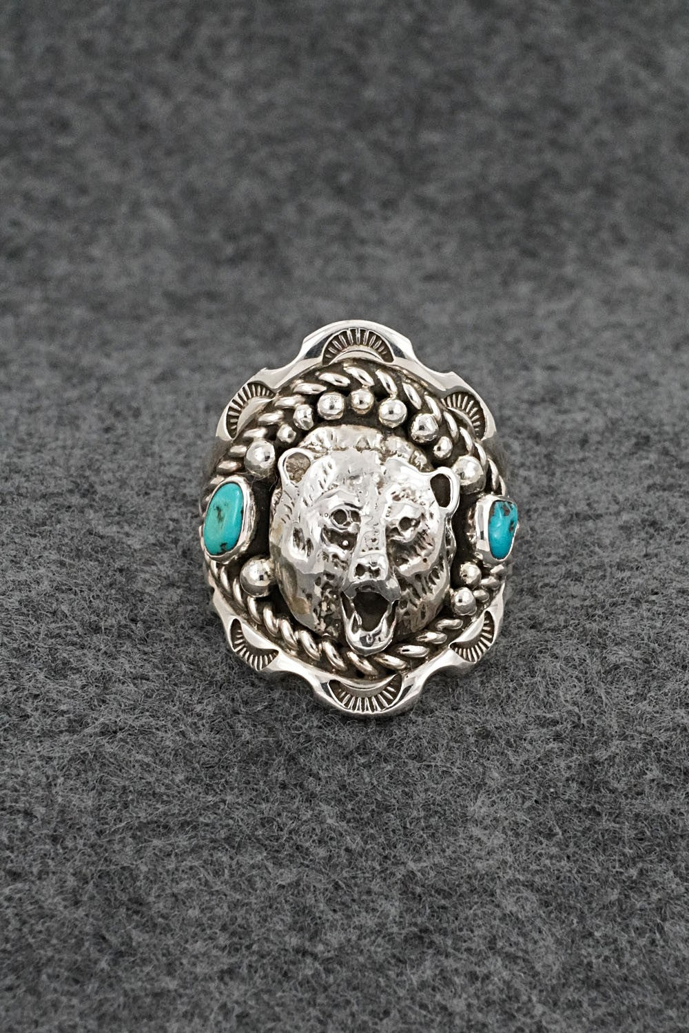 Turquoise & Sterling Silver Ring - Melvin Jones - Size 12