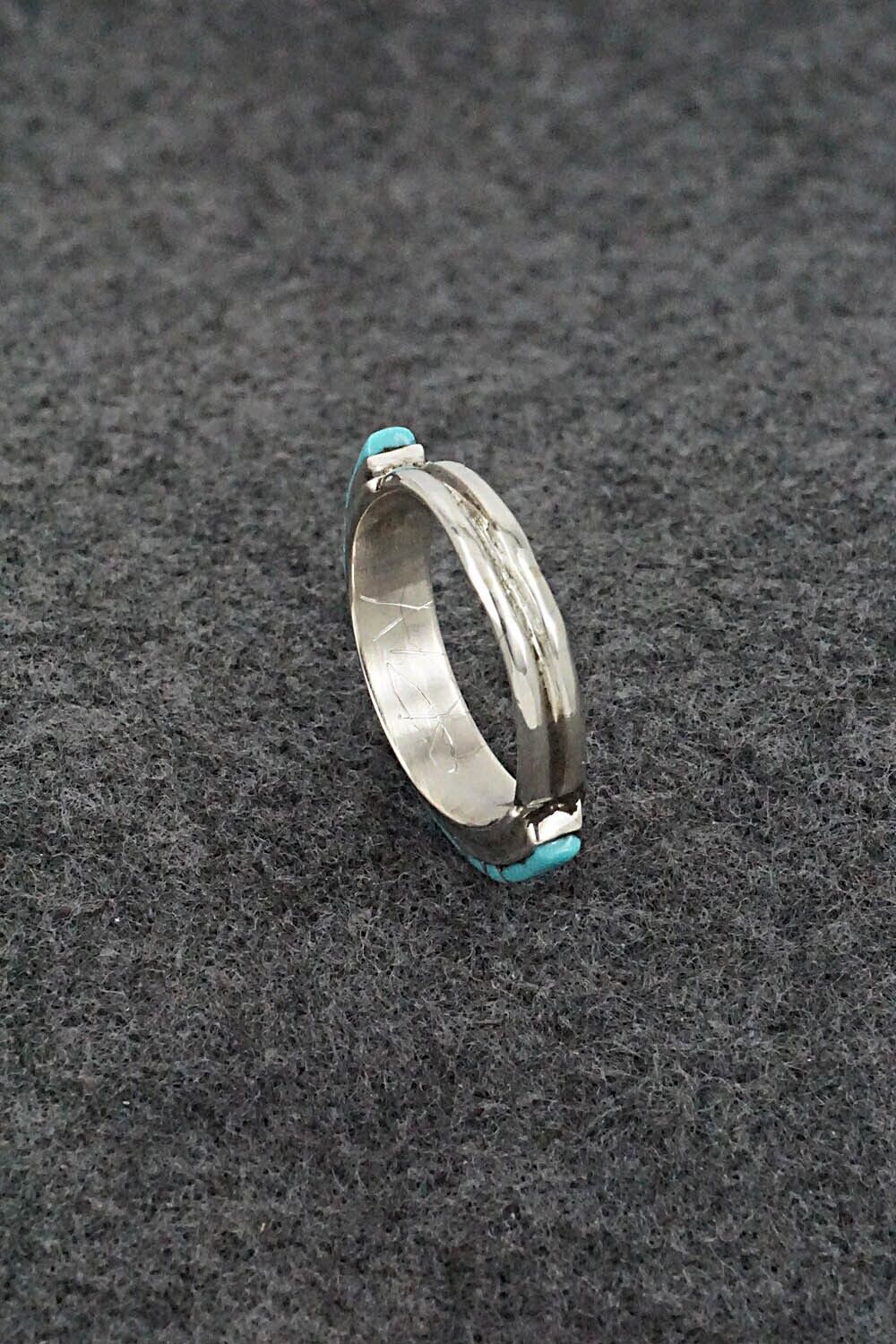 Turquoise & Sterling Silver Ring - Roland Natachu - Size 7.25