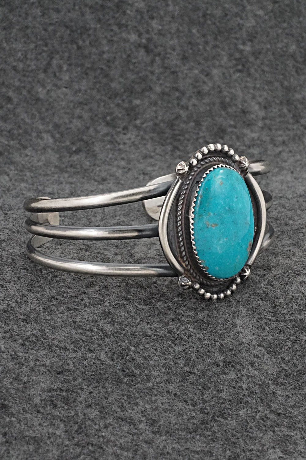 Turquoise & Sterling Silver Bracelet - Leslie Nez