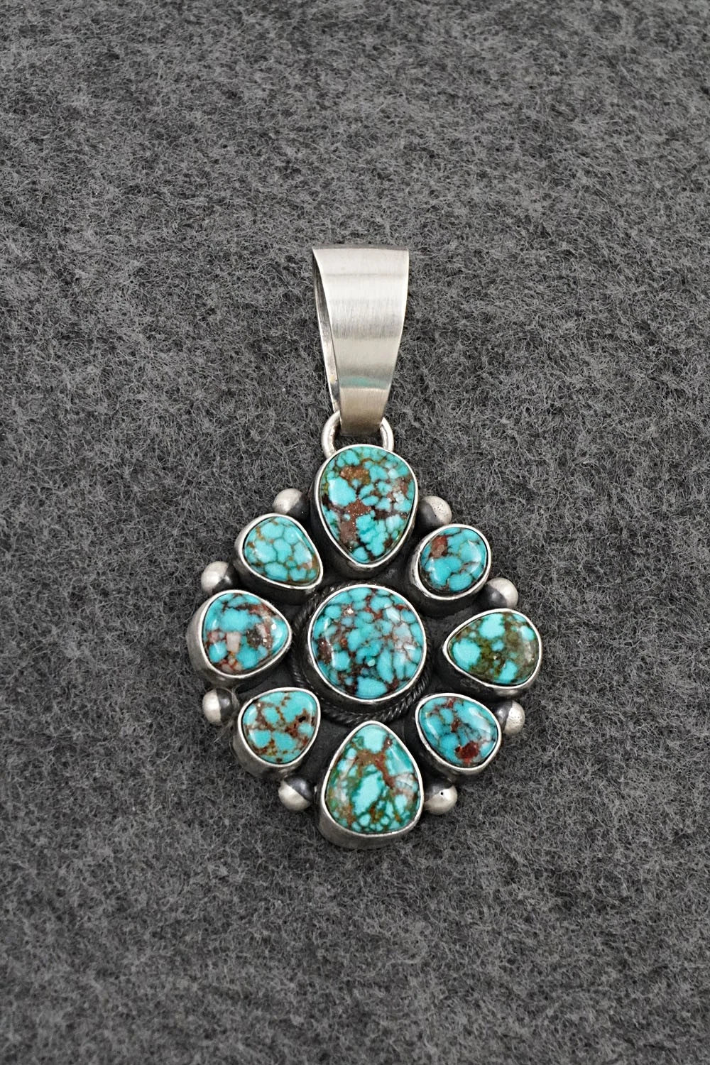 Turquoise & Sterling Silver Pendant - Mark Yazzie