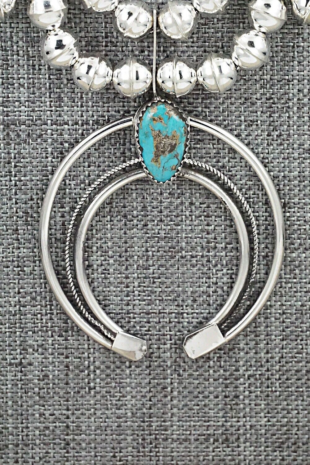 Turquoise & Sterling Silver Squash Blossom Set - Phil Garcia