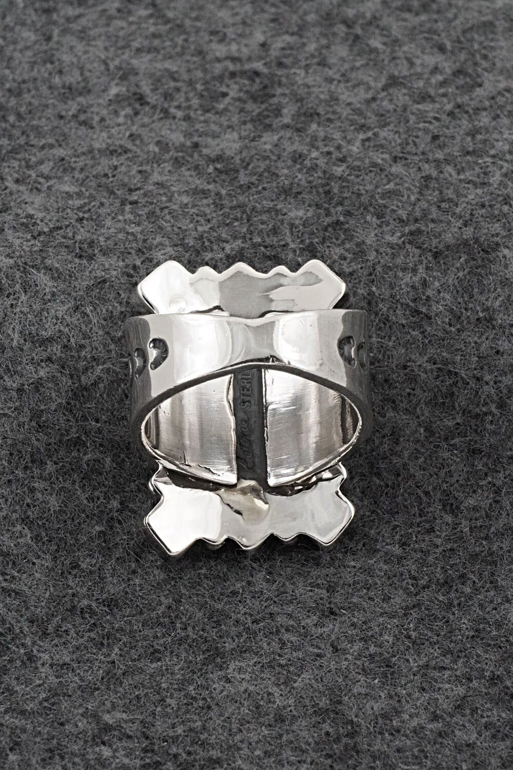 Coral & Sterling Silver Ring - Verley Betone - Size 8