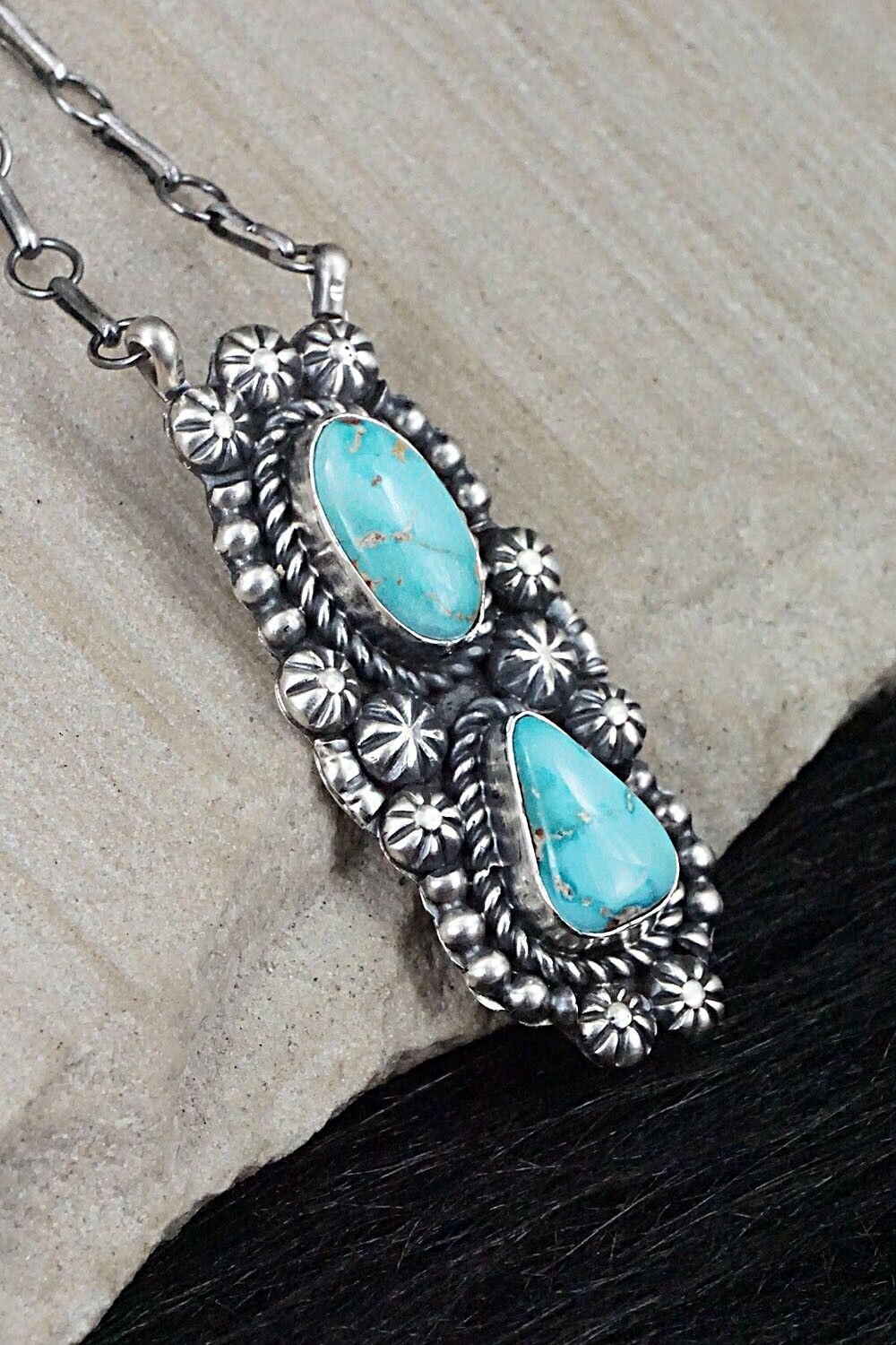 Turquoise & Sterling Silver Necklace - Jeff James