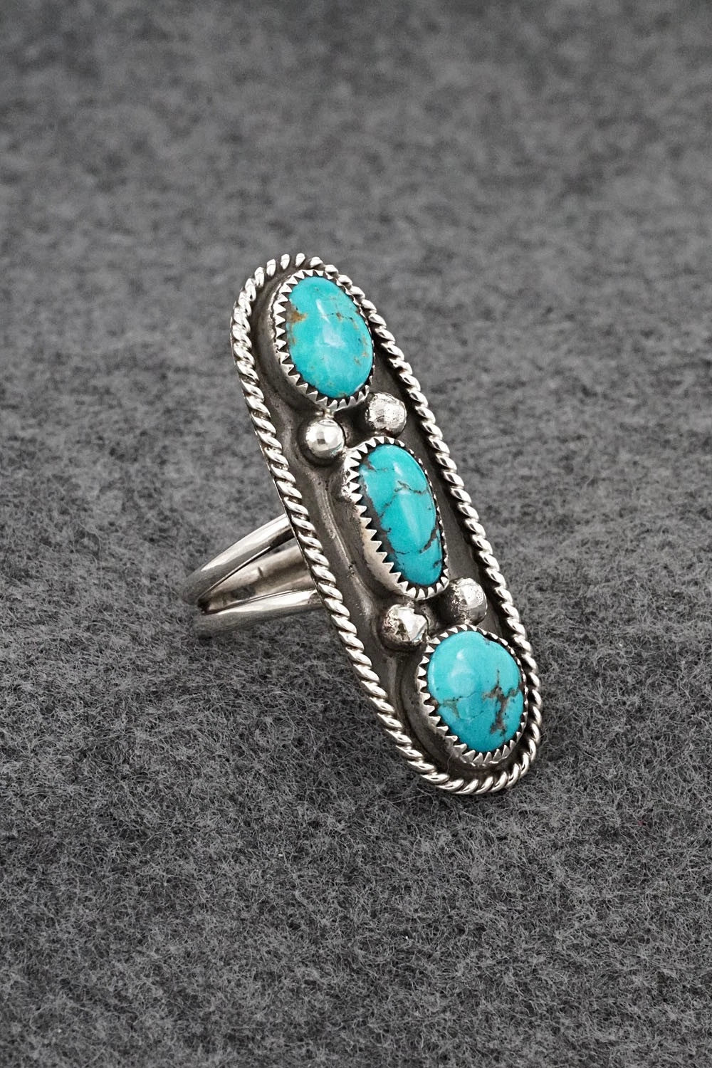 Turquoise & Sterling Silver Ring - Priscilla Reeder - Size 6.5