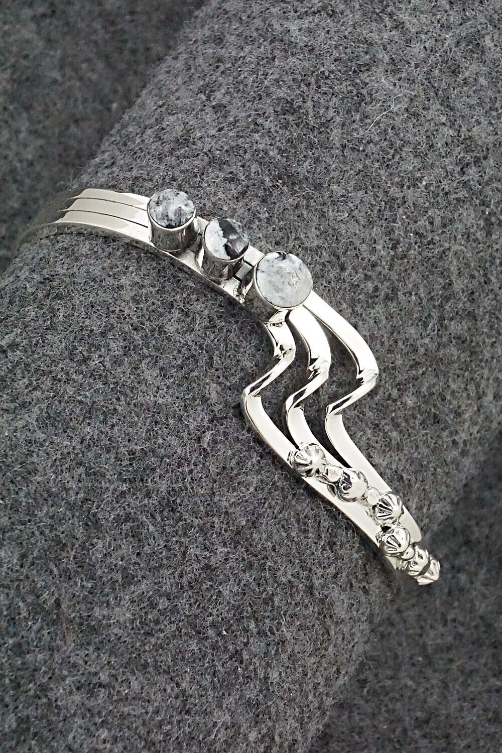 White Buffalo & Sterling Silver Bracelet - Daniel Dakai